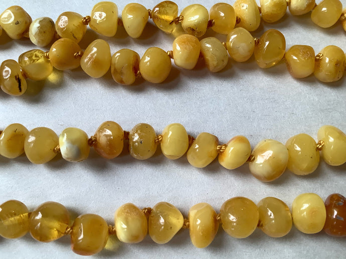 Baroque Baltic Amber Necklace in Butter